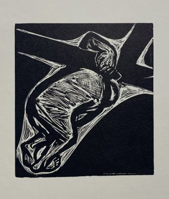Красаускас Стасис. &laquo;Несущий крест&raquo;. 1960-е гг. Бумага, ксилография, 27.4х21.5 (размер листа). Раб 