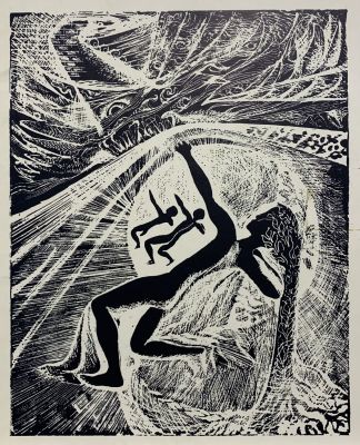 Красаускас Стасис. Без названия (Стрелки из лука). 1960-е гг. Бумага, эстамп, 25х22 (размер листа). 