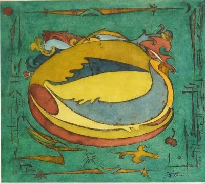 Гоосс Владимир. Композиция. 1970-е гг. Бумага, см. тех., 17х19 см. Работа в хорошем состоянии с 