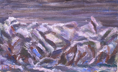 Иванов Игорь. Зима. Назия. 1981 г. Холст, масло, 16х26 см. Работа в хорошем состоянии, за 