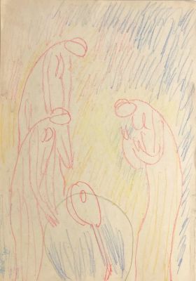 Устюгов Геннадий. Реквием. 1988 гг. Бумага, цв. карандаш. 43х30,5 см. Работы в хорошем 