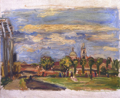 Флоренский Александр. Тучков мост от стадиона. 1984 гг. Холст, масло, 49х60 см. Работа в хорошем 