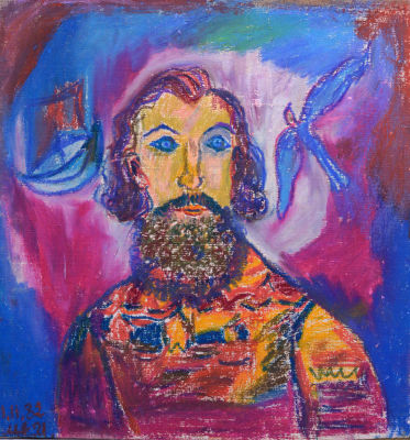 Медведева Катя. Портрет Гаврильчика
1982 г. Холст, см. тех., 53х50 см. Работа в хорошем 