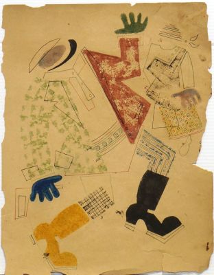 Неизвестный автор ХХ века. Супрематизм №42. Бумага, см.тех., 26,5х20,5 см. Работа в хорошем 