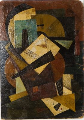 Неизвестный автор ХХ века. Супрематизм №56. Картон, масло, 34,3х24,5 см. Работа в хорошем 