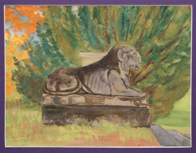 Глебова Татьяна. Гатчина. Лев. 1952 г. Картон, темпера, 27,6х37 см. Работа в хорошем состоянии 