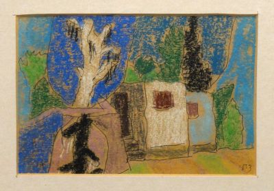 Зубков Геннадий. Старое дерево. 2005 г., бумага, пастель, 13х18 см. Работа в хорошем состоянии 