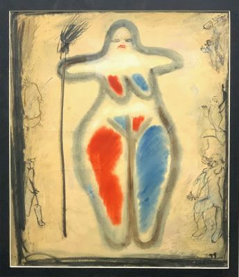 Браславский Феликс. Снежная баба.
1978 г. Бумага, см. тех., 34х29 см (В свету). Работа в хорошем 