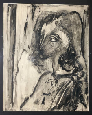 Гуров Юрий. Портрет. 1980-е гг. Бумага, тушь, 67х56 см. Работа в хорошем состоянии, за подписью 