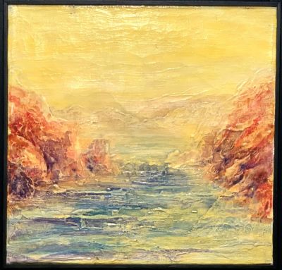 Дмитриев Е.А. Пейзаж из серии &laquo;Фьорд&raquo;.
1990 г. Холст, масло, 38х39 см. Работа в хорошем 