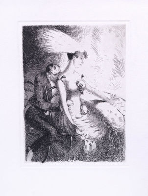 Масютин Василий. В ложе. (In der Loge).
1918 г. (отпечатано позднее (?))
Бумага, офорт, 6/50 