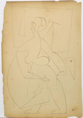 Неизвестный автор ХХ века. Супрематическая композиция №70. Бумага, см.тех., 32,4х22 см. Работа 