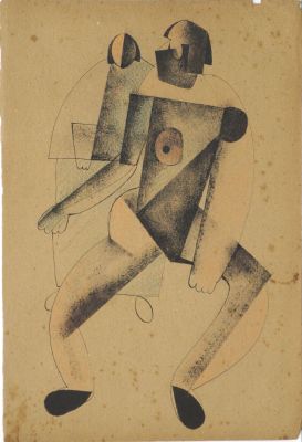 Неизвестный автор ХХ века. Супрематическая композиция №71. Бумага, см.тех., 35,2х24 см. Работа 