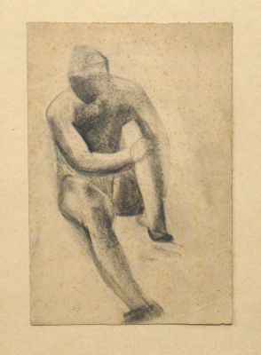 Квеес Клара. Натурщик. 1920-е гг. Бумага, графитный карандаш, 19х13 см. Работа в хорошем 