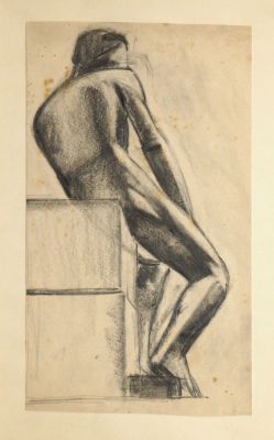 Квеес Клара. Натурщик. 1928 г. Бумага, графитный карандаш, 33,5х19,5 см. Работа в хорошем 