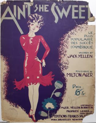 Ноты 1920-х гг. Неизвестный художник. Ноты Ain't she sweet. Музыка Milton Ager. 1920-е гг. 