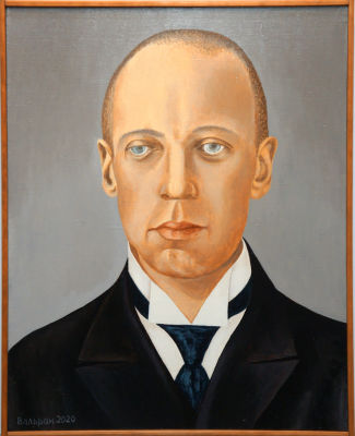 Вальран Валерий. Николай Гумилев в 1921. 2020 г. Холст, масло. 49,5х40 см. Работа в хорошем 