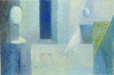 Гриценко Елена. Белый стол. 2020 г. Холст, картон, масло. 20х30 см. Работа в хорошем состоянии 