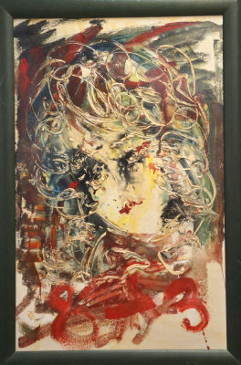 Зверев Анатолий. Женский портрет. 
1981 (?) г.
Картон, масло. 76х48 см. Работа в хорошем 