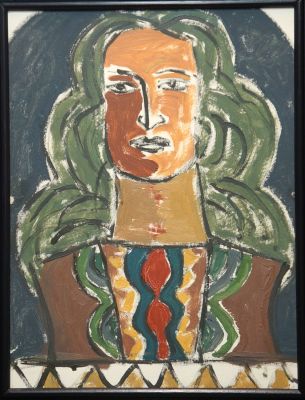 Лягачев Олег (Хельги). Женский портрет. 
1970 (?). 
Холст, картон, масло. 45,5х35 см. Работа в 