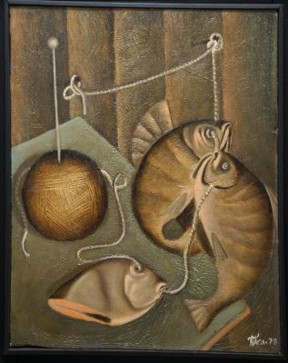 Полушкин Анатолий. Рыбы. 
1978 г. Холст, масло. 50х39,5 см. Работа в хорошем состоянии, за 