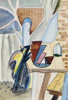 Кондратьев Павел. Без названия. 1960 г. Бумага, карандаш, акварель. 25,5х17,8 см. Работа в 