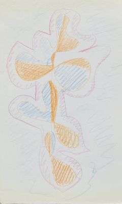 Кондратьев Павел. Без названия. 1970-е гг (?). Бумага, цветные карандаши. 27х16,2 см. Работа в 