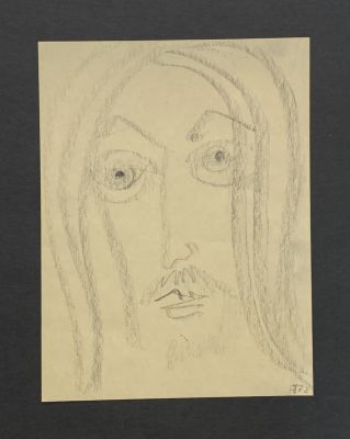 Новиков Тимур. Портрет Сергея Сергеева. 1978 г. Бумага, карандаш, 28х21 см. Работа в хорошем 