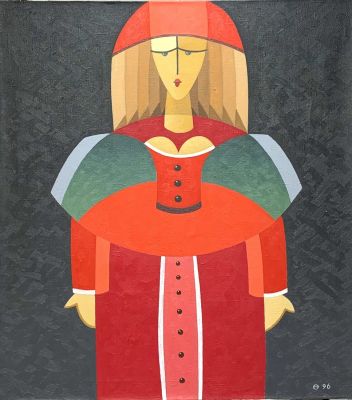 Орлов Евгений. Девочка. 1996 г. Холст, масло. 91х81 см. Работа в хорошем состоянии, за 