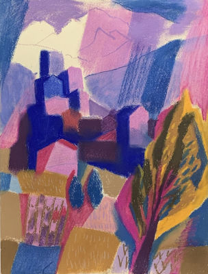 Малышева Лора. Солнце в горах.
2001 г., бумага, пастель, 48х36 см. Работа в хорошем состоянии 