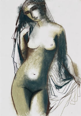Малышева Лора. Обнаженная.
2001 г., бумага, сепия, соус, 59,6х42 см. Работа в хорошем состоянии 