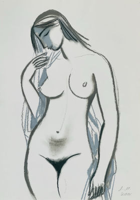 Малышева Лора. Обнаженная (№5).
2001 г., бумага, пастель, 59х42 см. Работа в хорошем состоянии 