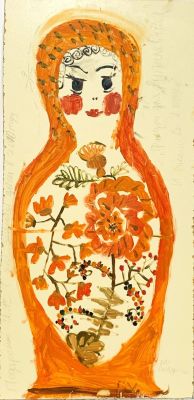 Васильева Ира. Фигура для выпиливания.
2009 г. Доска двп, акрил.54х26 см. Работа в хорошем 