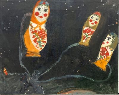 Васильева Ира. В созвездии собаки.
2008 г. холст, масло, 40х50 см. Работа в хорошем состоянии 