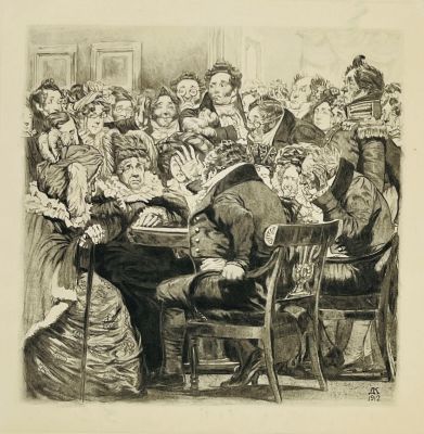 Кардовский Дмитрий. Иллюстрация к произведению Н.В.Гоголя. (на обороте супрематический рисунок 