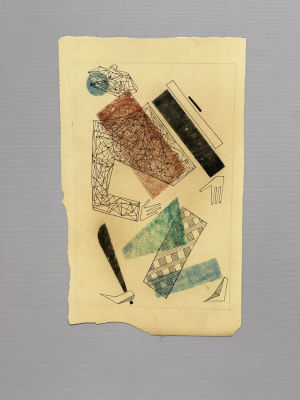 Неизвестный автор ХХ века. Супрематическая композиция. Бумага, смешанная техника. 27х18,5 см. Бу 