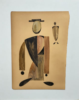 Неизвестный автор ХХ века. Супрематическая композиция. 
Картон, смешанная техника. 38х28 см. Хру 