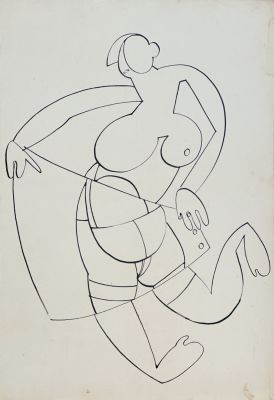 Неизвестный автор ХХ века. Супрематическая композиция №14.
Бум., тушь, 35х24 см. Состояние 