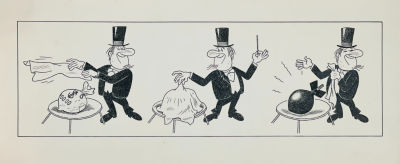 Милейко Владимир. Пентагоновские фокусы. Бумага, тушь, 18,1х43 см. Состояние хорошее, на 