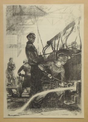 Пахомов Алексей. В прокатном цехе. 1943 г. (отпечатано в 1965 г. издательство &laquo;Художник 