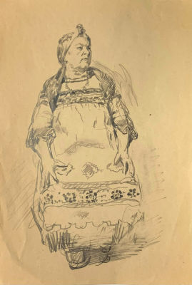 Капусцинский Виктор. Портрет. 1940-е гг. Бумага, карандаш. 26,5х18 см. Работа в хорошем 