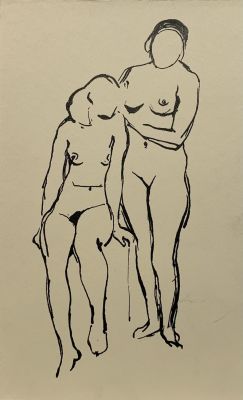 Капусцинский Виктор. Обнаженные. 1940-е гг. Бумага, тушь. 22,5х13,5 см. Работа в хорошем 