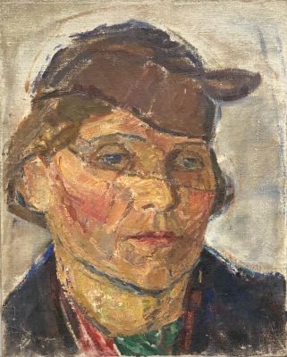 Пономарева Наталья. Портрет женщины в шляпке с вуалью.
1920-е гг., холст, масло, 50х40 см. Состо 