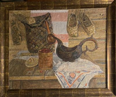 Стожаров Владимир. Северный натюрморт. (на обороте – Зональная выставка, Вологда).
1965 г. 