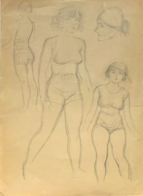 Лебедев Владимир. Наброски женской фигуры.
1920-е гг.
Бумага, карандаш, 28х20,8 см. Работа в 