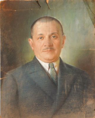 Измайлович Владислав. Мужской портрет.
1935 г.
Картон, пастель, 57,6х46,7 см. Центральная часть 