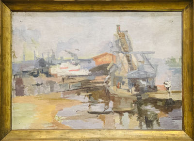 Белаковская Виктория. На набережной Макарова.
1950 г.
Холст, масло, 38,5х54,5 см. Работа в 