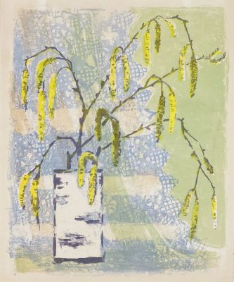 Назарова Нина. Весна.
1950-е гг.
Бумага, цв. литография, 51х42,8 см. Работа в хорошем состоянии 