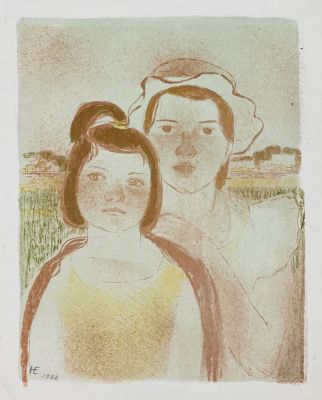 Натаревич Елена. Подруги.
1988 г.
Бумага, цв. автолитография, 42х35,3 см. Работа в хорошем 
