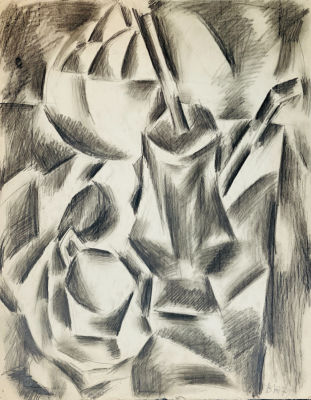 Жуков Владимир. Натюрморт.
1979 г.
Бумага, черный карандаш, 44х34,8 см. Работа в хорошем 